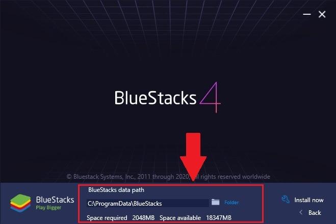 Как установить BlueStacks на другой диск