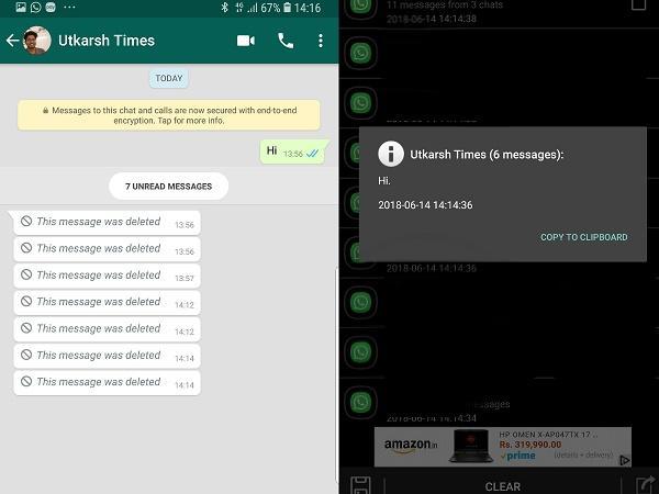 Восстановление удаленных сообщений в WhatsApp