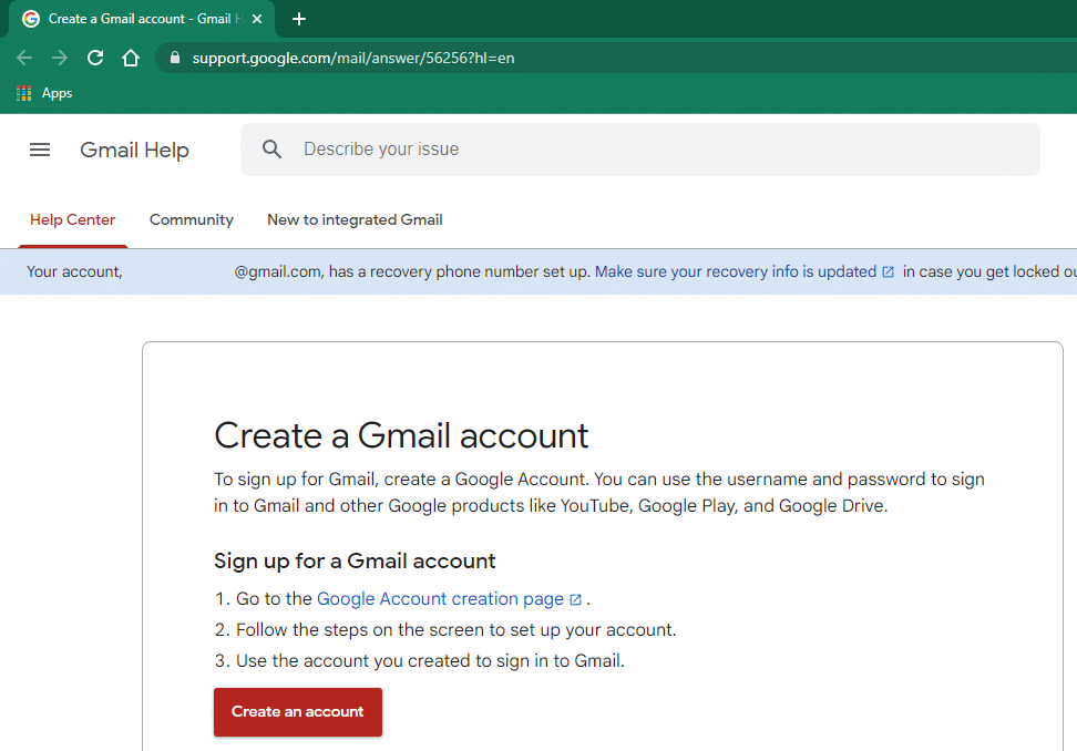 How to sign up for a Google account
