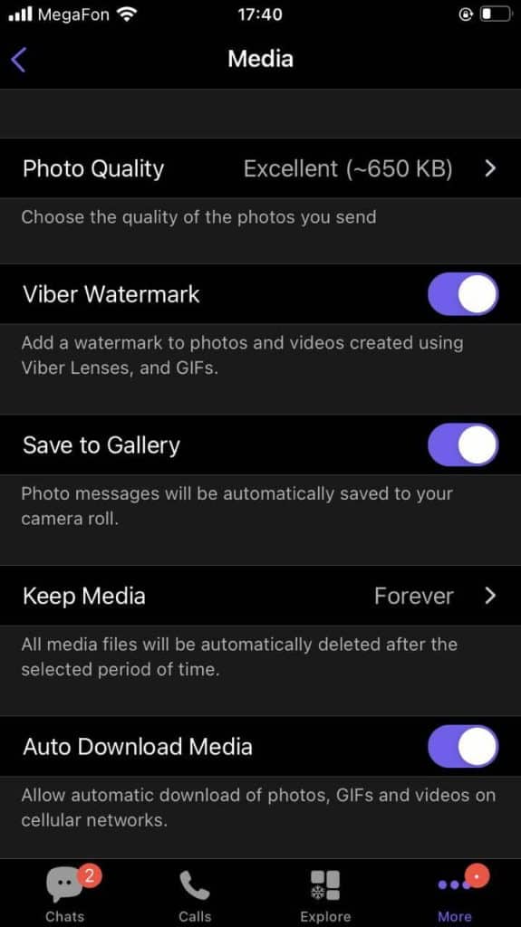 Comment enregistrer une photo de Viber dans la galerie